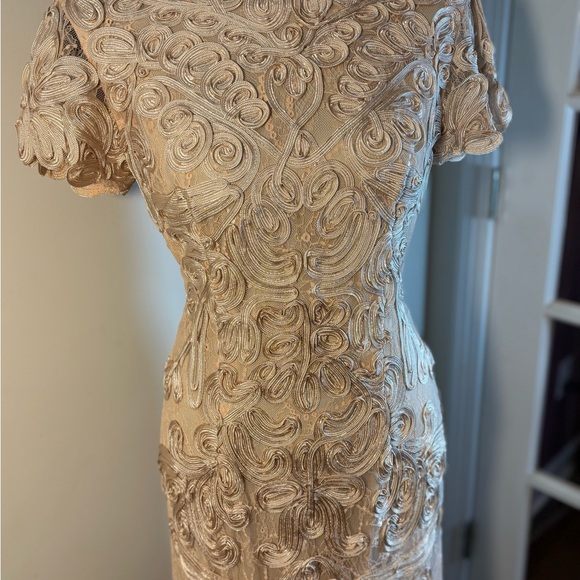 JS Collections Size 4 Two-Tone Soutache Embroidered Midi Dress Pre-Owned - Picture 2 of 7